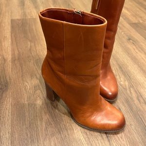 Sam Edelman ‘Reyes’ rust red heeled leather ankle boot - sz 8